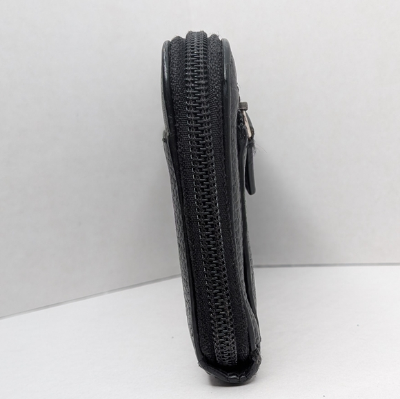 Coach Black Pebble Leather Zip Around Wallet Clutch Organizer Textured Mens - Picture 7 of 13